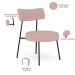 Kit 02 Poltronas Decorativas Para Sala De Estar Base Fixa Londres L02 Linho Rosê - Lyam