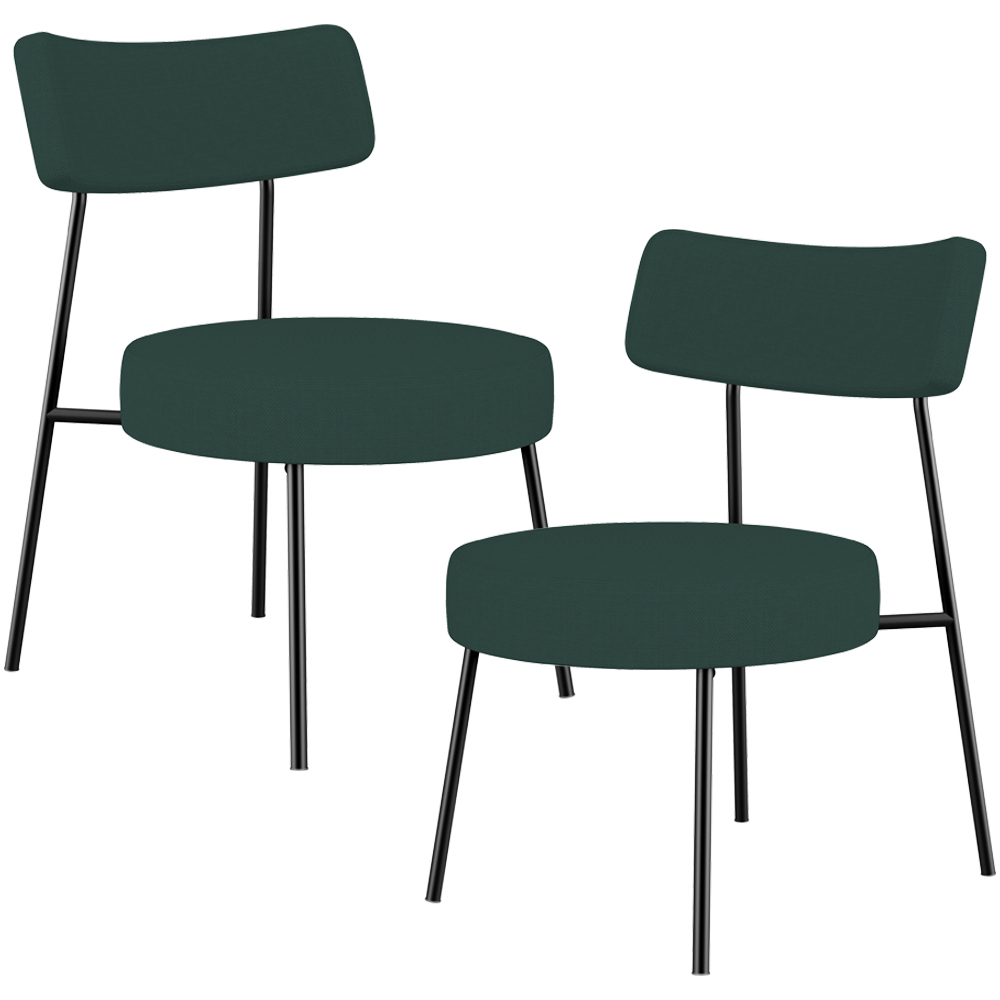 Kit 02 Poltronas Decorativas Para Sala De Estar Base Fixa Londres L02 Linho Verde Musgo - Lyam