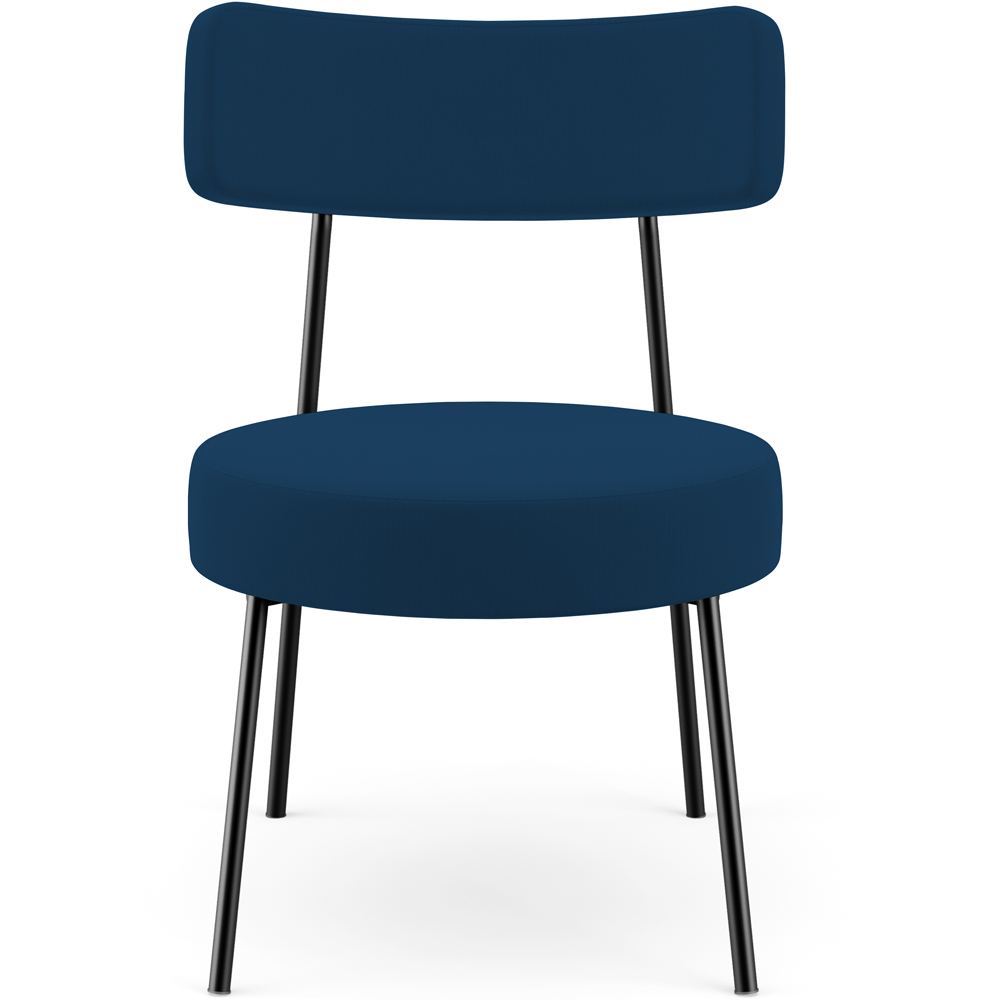 Kit 02 Poltronas Decorativas Para Sala De Estar Base Fixa Londres L02 Suede Azul Marinho - Lyam