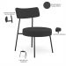 Kit 02 Poltronas Decorativas Para Sala De Estar Base Fixa Londres L02 Suede Preto - Lyam