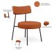 Kit 02 Poltronas Decorativas Para Sala De Estar Base Fixa Londres L02 Tecido Terracota - Lyam