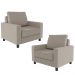 Kit 02 Poltronas Decorativas Para Sala De Estar E Recepção Malta L02 Linho Bege - Lyam Decor