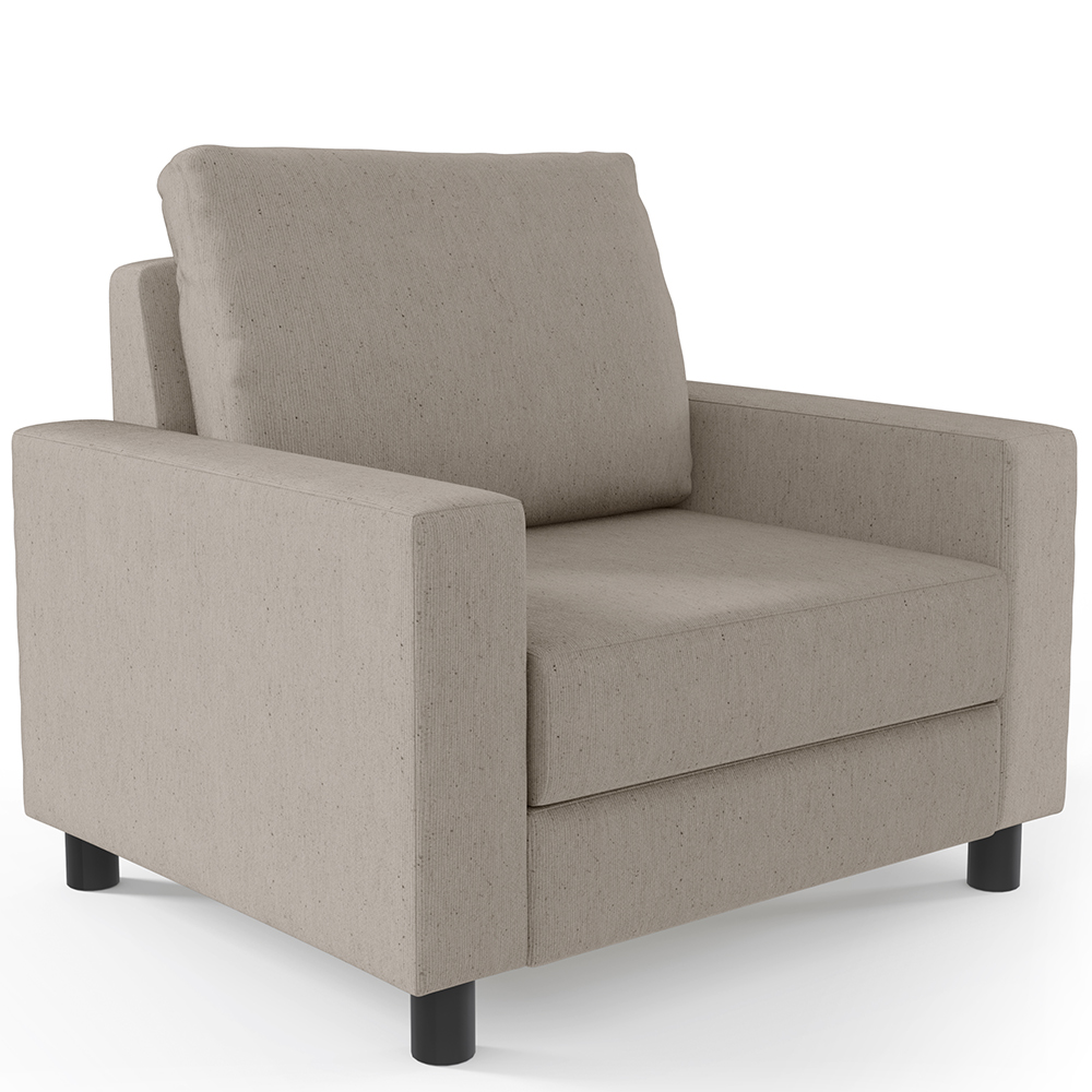 Kit 02 Poltronas Decorativas Para Sala De Estar E Recepção Malta L02 Linho Bege - Lyam Decor