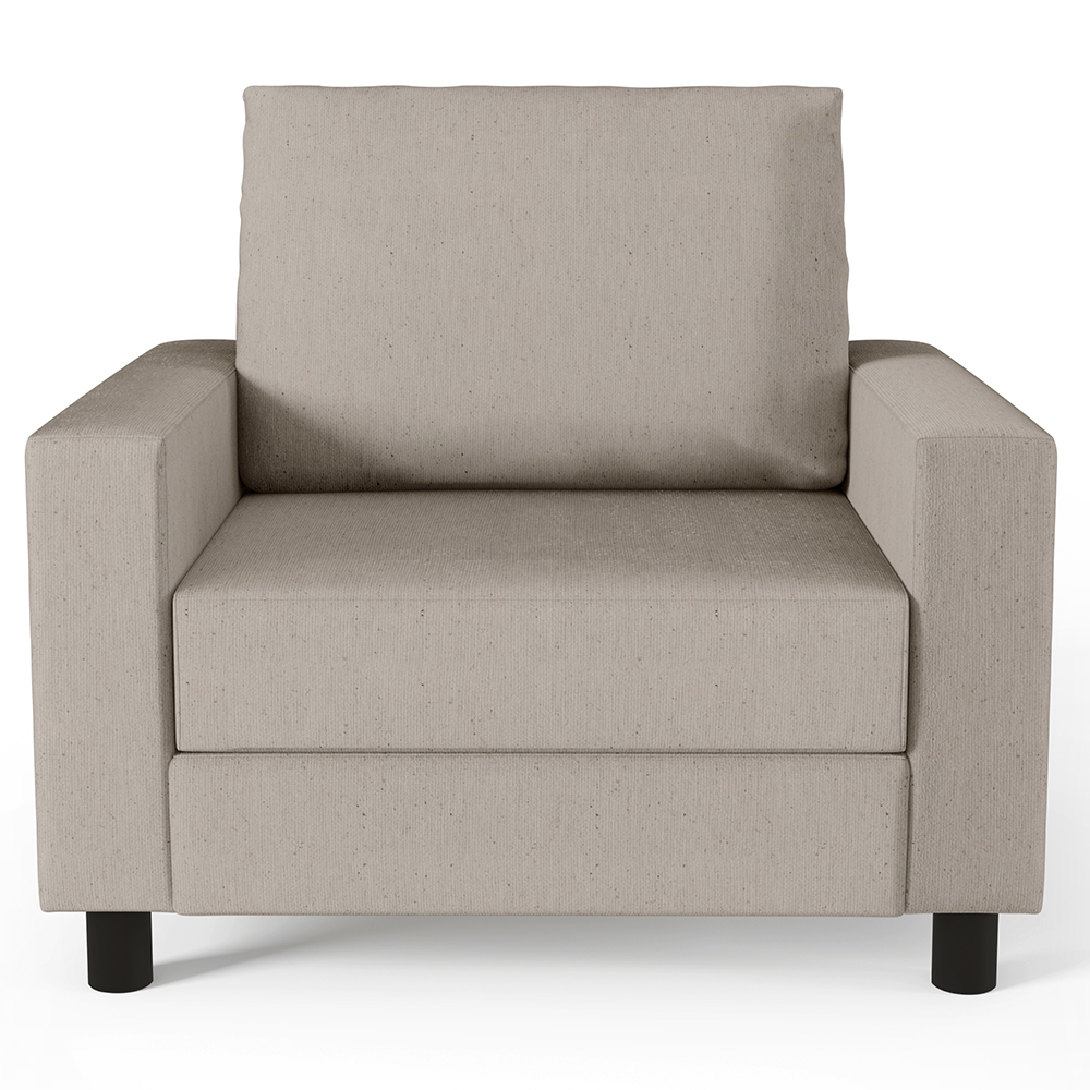 Kit 02 Poltronas Decorativas Para Sala De Estar E Recepção Malta L02 Linho Bege - Lyam Decor