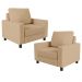 Kit 02 Poltronas Decorativas Para Sala De Estar E Recepção Malta L02 Linho Bege Escuro - Lyam Decor