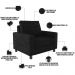 Kit 02 Poltronas Decorativas Para Sala De Estar E Recepção Malta L02 Linho Chumbo - Lyam Decor