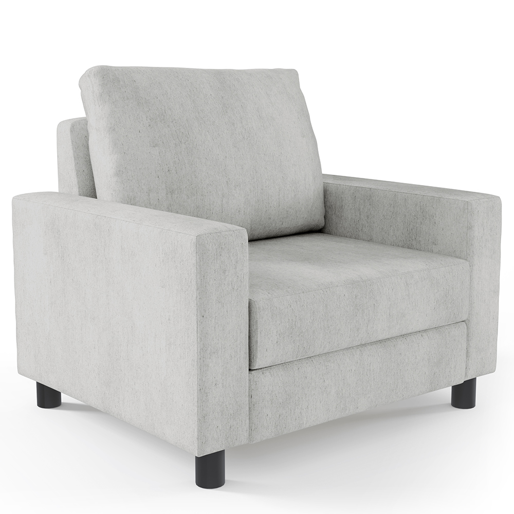 Kit 02 Poltronas Decorativas Para Sala De Estar E Recepção Malta L02 Linho Cinza - Lyam Decor