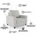 Kit 02 Poltronas Decorativas Para Sala De Estar E Recepção Malta L02 Linho Cinza - Lyam Decor