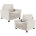 Kit 02 Poltronas Decorativas Para Sala De Estar E Recepção Malta L02 Linho Cru - Lyam Decor