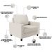 Kit 02 Poltronas Decorativas Para Sala De Estar E Recepção Malta L02 Linho Cru - Lyam Decor
