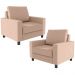 Kit 02 Poltronas Decorativas Para Sala De Estar E Recepção Malta L02 Linho Rosê - Lyam Decor