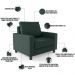 Kit 02 Poltronas Decorativas Para Sala De Estar E Recepção Malta L02 Linho Verde Musgo - Lyam Decor