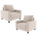 Kit 02 Poltronas Decorativas Para Sala De Estar E Recepção Malta L02 Suede Bege - Lyam Decor