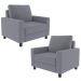 Kit 02 Poltronas Decorativas Para Sala De Estar E Recepção Malta L02 Suede Cinza - Lyam Decor
