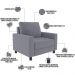 Kit 02 Poltronas Decorativas Para Sala De Estar E Recepção Malta L02 Suede Cinza - Lyam Decor