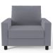 Kit 02 Poltronas Decorativas Para Sala De Estar E Recepção Malta L02 Suede Cinza - Lyam Decor