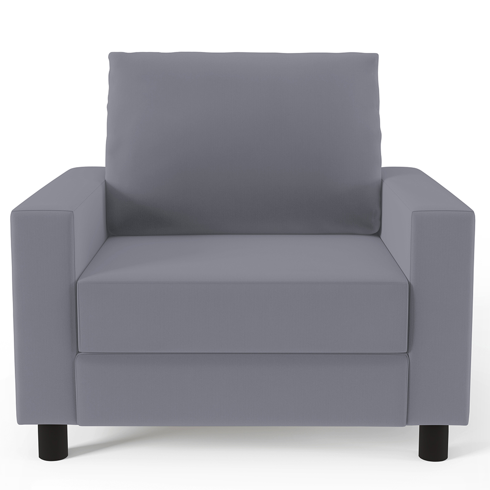 Kit 02 Poltronas Decorativas Para Sala De Estar E Recepção Malta L02 Suede Cinza - Lyam Decor