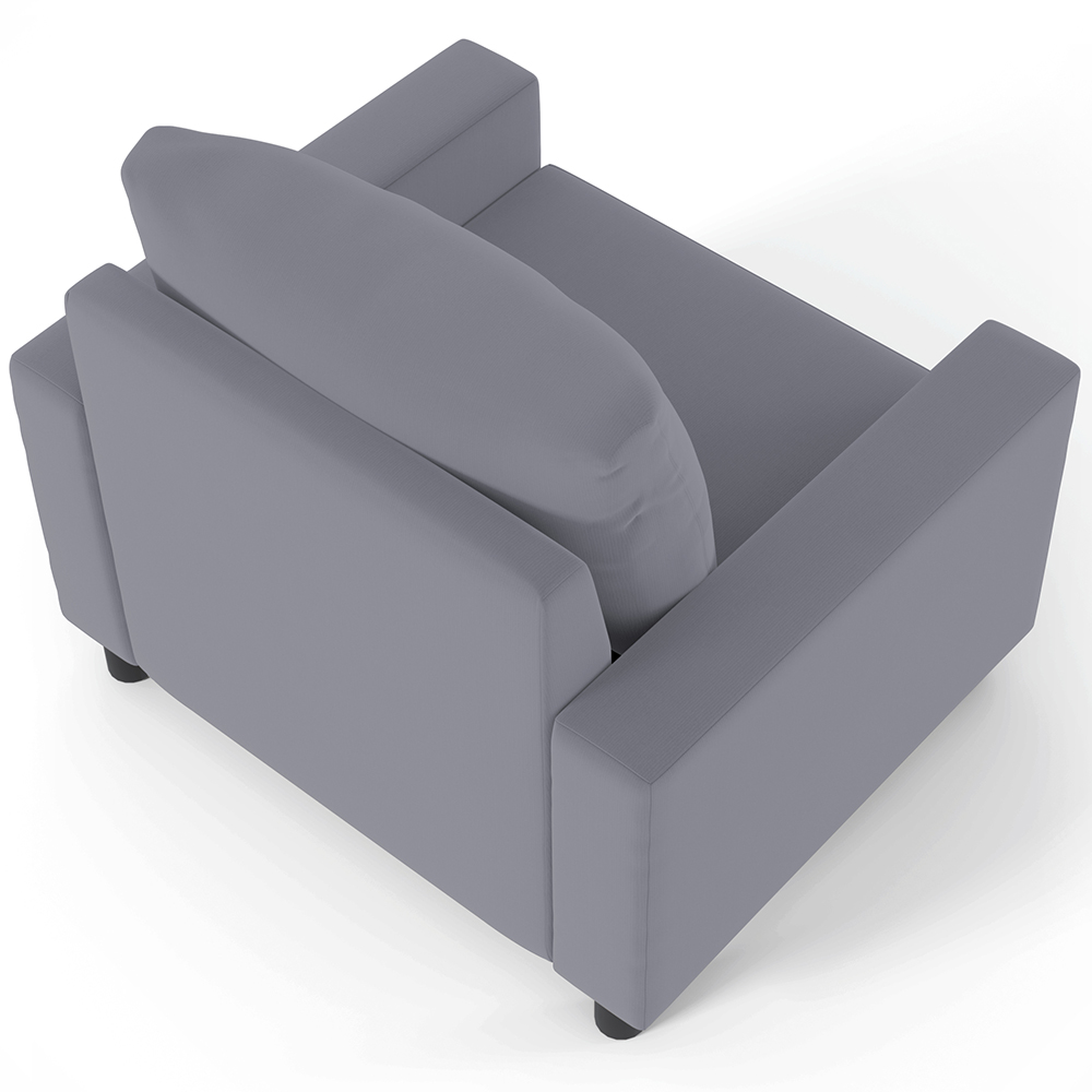 Kit 02 Poltronas Decorativas Para Sala De Estar E Recepção Malta L02 Suede Cinza - Lyam Decor