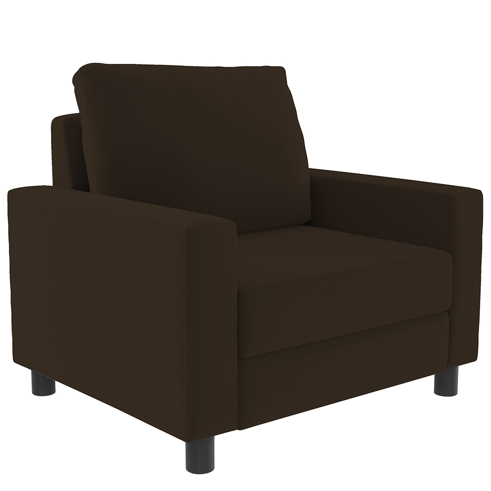 Kit 02 Poltronas Decorativas Para Sala De Estar E Recepção Malta L02 Suede Marrom - Lyam Decor