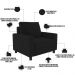 Kit 02 Poltronas Decorativas Para Sala De Estar E Recepção Malta L02 Suede Preto - Lyam Decor