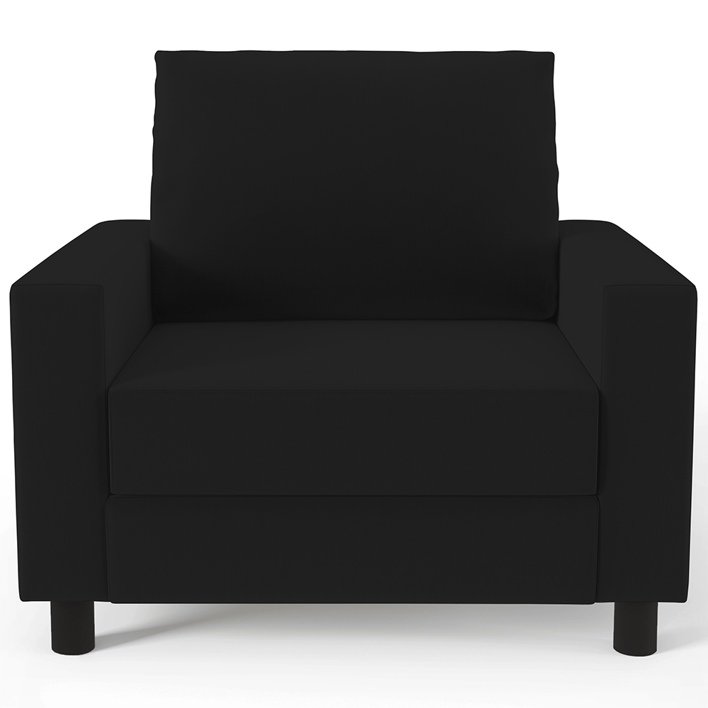 Kit 02 Poltronas Decorativas Para Sala De Estar E Recepção Malta L02 Suede Preto - Lyam Decor