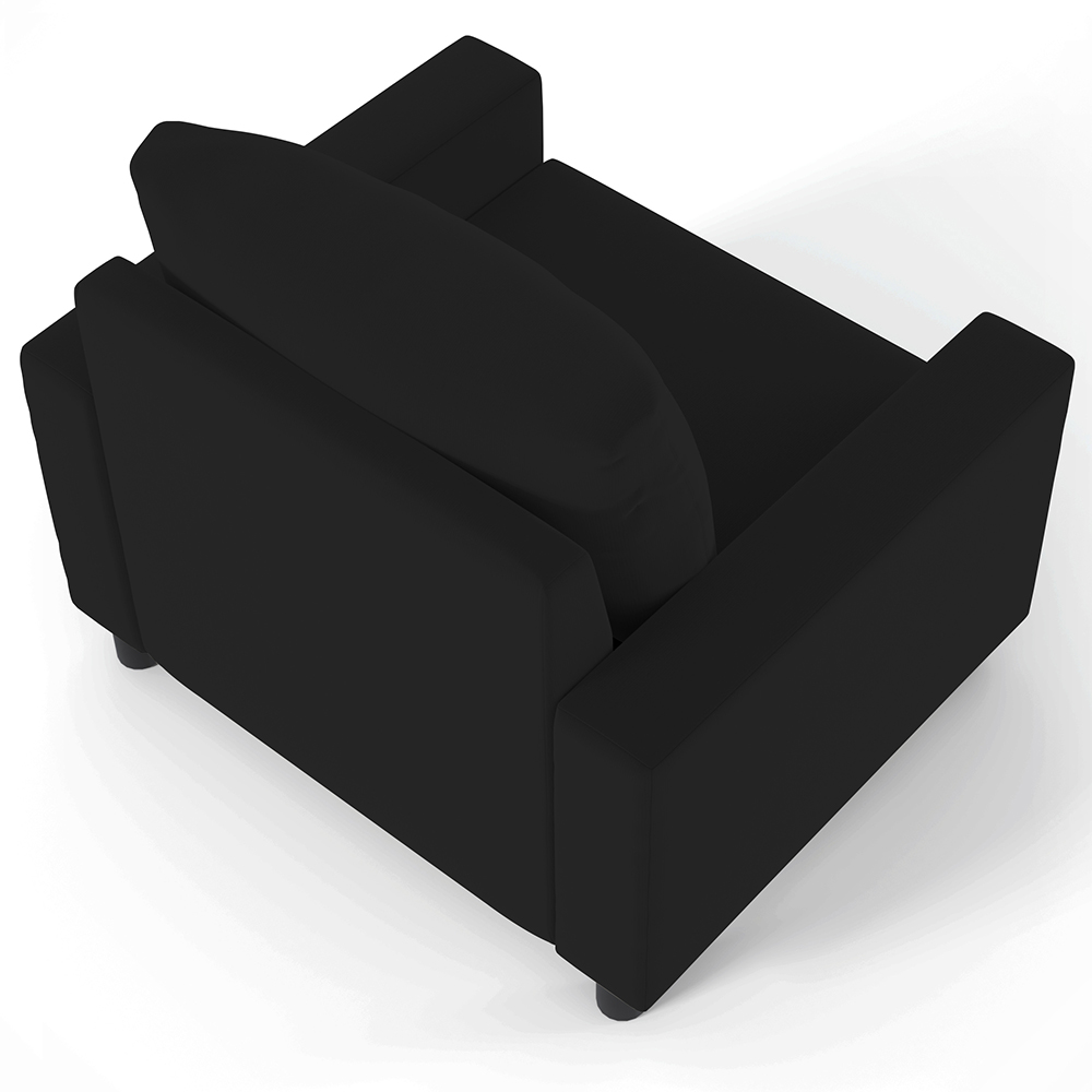 Kit 02 Poltronas Decorativas Para Sala De Estar E Recepção Malta L02 Suede Preto - Lyam Decor