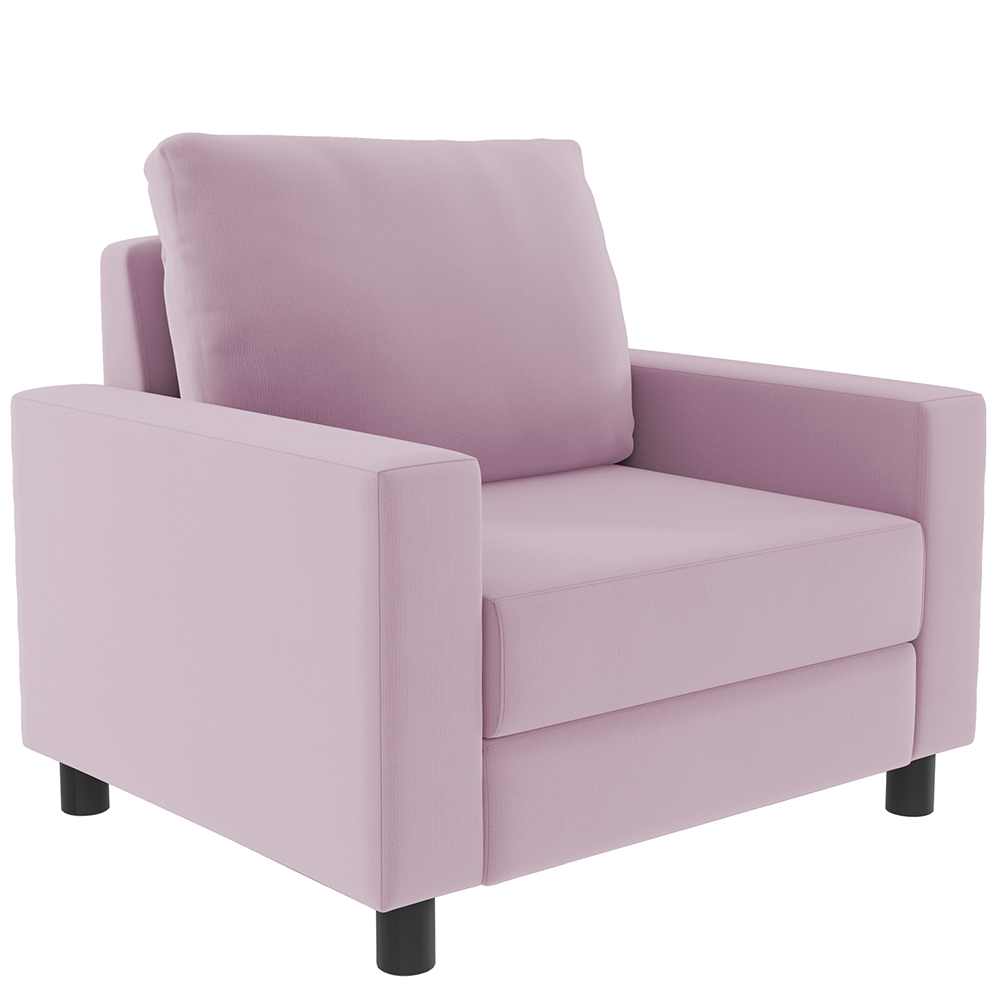 Kit 02 Poltronas Decorativas Para Sala De Estar E Recepção Malta L02 Suede Rosê - Lyam Decor