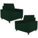 Kit 02 Poltronas Decorativas Para Sala De Estar E Recepção Malta L02 Suede Verde Musgo - Lyam Decor