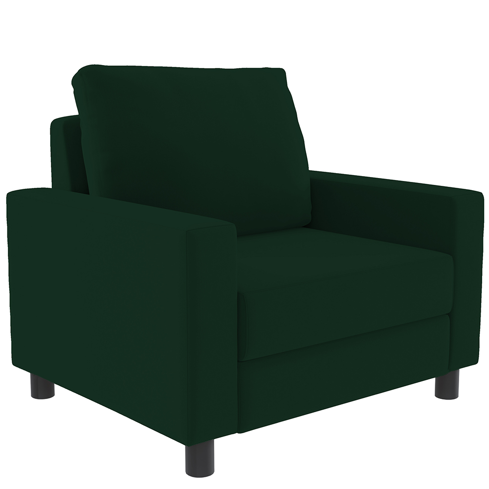 Kit 02 Poltronas Decorativas Para Sala De Estar E Recepção Malta L02 Suede Verde Musgo - Lyam Decor