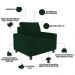 Kit 02 Poltronas Decorativas Para Sala De Estar E Recepção Malta L02 Suede Verde Musgo - Lyam Decor