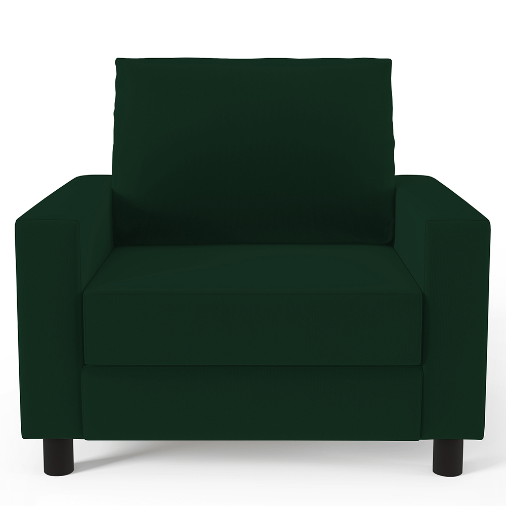 Kit 02 Poltronas Decorativas Para Sala De Estar E Recepção Malta L02 Suede Verde Musgo - Lyam Decor