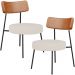 Kit 02 Poltronas Decorativas Para Sala De Estar Fixa Londres L02 Couríssimo Camel Linho Cru - Lyam