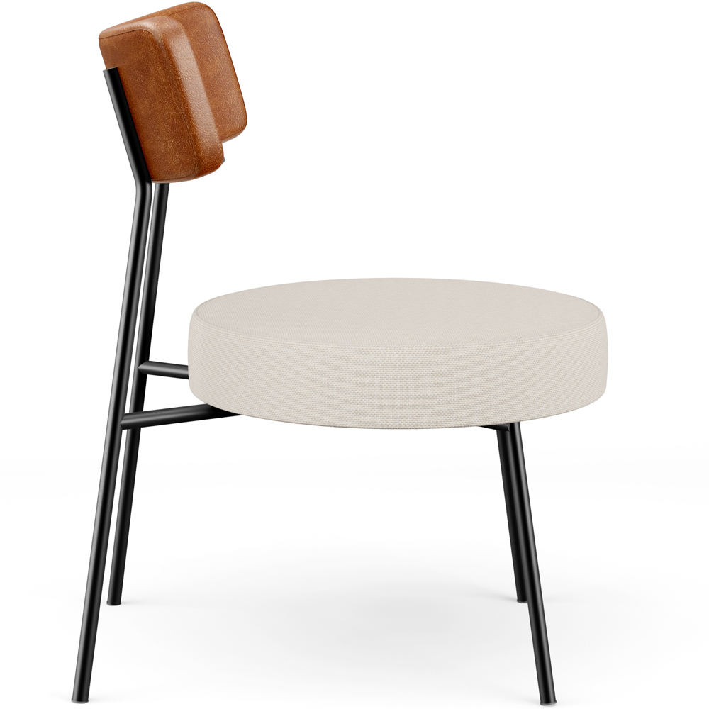 Kit 02 Poltronas Decorativas Para Sala De Estar Fixa Londres L02 Couríssimo Camel Linho Cru - Lyam