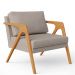 Kit 02 Poltronas Decorativas Para Sala Estar Pietra Estrutura De Madeira L02 Linho Bege - Lyam Decor