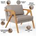 Kit 02 Poltronas Decorativas Para Sala Estar Pietra Estrutura De Madeira L02 Linho Bege - Lyam Decor