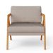 Kit 02 Poltronas Decorativas Para Sala Estar Pietra Estrutura De Madeira L02 Linho Bege - Lyam Decor