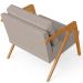 Kit 02 Poltronas Decorativas Para Sala Estar Pietra Estrutura De Madeira L02 Linho Bege - Lyam Decor
