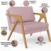 Kit 02 Poltronas Decorativas Para Sala Estar Pietra Estrutura De Madeira L02 Suede Rosê - Lyam Decor