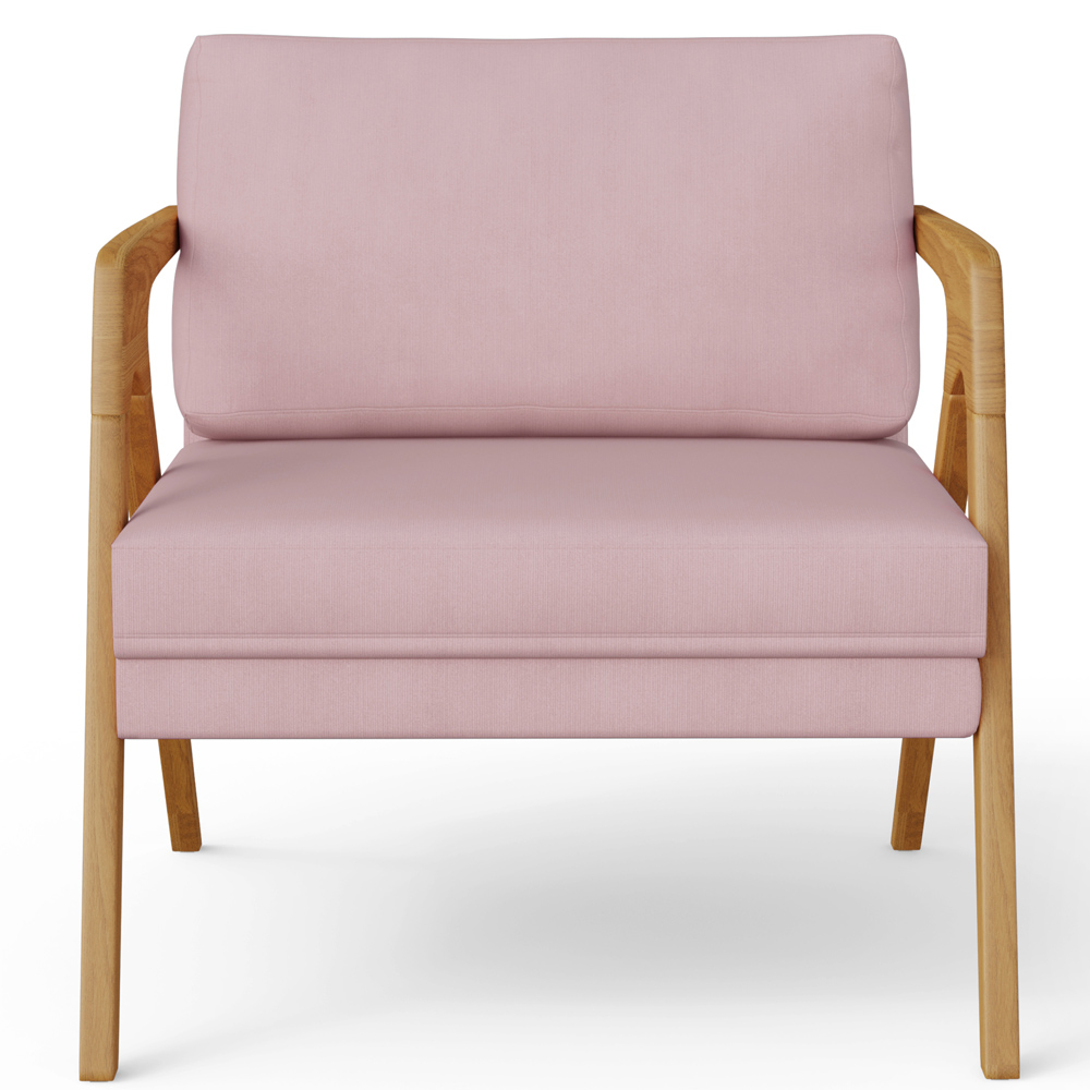 Kit 02 Poltronas Decorativas Para Sala Estar Pietra Estrutura De Madeira L02 Suede Rosê - Lyam Decor
