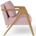 Kit 02 Poltronas Decorativas Para Sala Estar Pietra Estrutura De Madeira L02 Suede Rosê - Lyam Decor