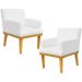 Kit 02 Poltronas Decorativas Para Sala de Estar Base Mel Beatriz W01 Corano Branco - Lyam Decor