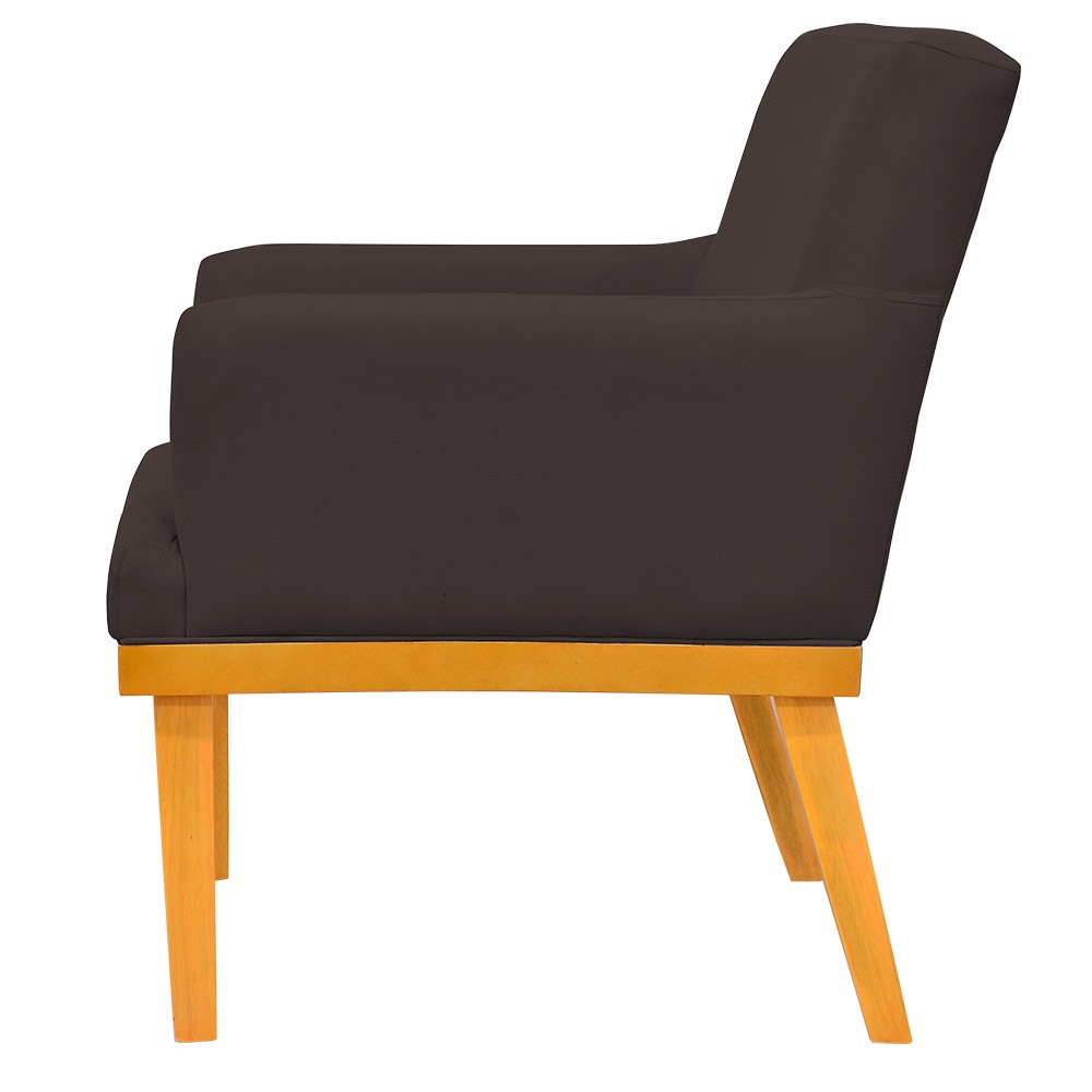 Kit 02 Poltronas Decorativas Para Sala de Estar Base Mel Beatriz W01 Corano Marrom - Lyam Decor
