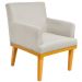 Kit 02 Poltronas Decorativas Para Sala de Estar Base Mel Beatriz W01 Suede Bege - Lyam Decor