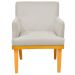 Kit 02 Poltronas Decorativas Para Sala de Estar Base Mel Beatriz W01 Suede Bege - Lyam Decor