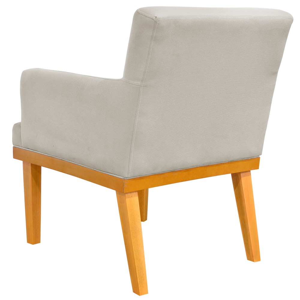 Kit 02 Poltronas Decorativas Para Sala de Estar Base Mel Beatriz W01 Suede Bege - Lyam Decor