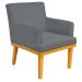 Kit 02 Poltronas Decorativas Para Sala de Estar Base Mel Beatriz W01 Suede Cinza - Lyam Decor