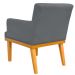 Kit 02 Poltronas Decorativas Para Sala de Estar Base Mel Beatriz W01 Suede Cinza - Lyam Decor