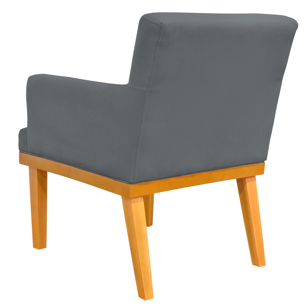 Kit 02 Poltronas Decorativas Para Sala de Estar Base Mel Beatriz W01 Suede Cinza - Lyam Decor