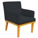 Kit 02 Poltronas Decorativas Para Sala de Estar Base Mel Beatriz W01 Suede Preto - Lyam Decor