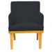 Kit 02 Poltronas Decorativas Para Sala de Estar Base Mel Beatriz W01 Suede Preto - Lyam Decor